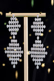 Casamento nupcial Golden Pave Incrustado Shooting Star Brincos Pingente