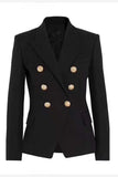 Black Peak Lapela Mangas Longas Blazer Feminino