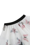 Damasco Cintura Alta Print Chiffon Floral Loose Midi A Line Saia