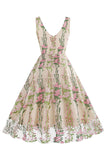 Preto Floral Renda Bordado Mangas Elegante Vestido Vintage