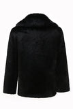 Black Men's Faux Fur Mangas Longas Outerwear de inverno