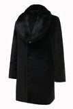 Black Men's Luxury Faux Fur Winter Long Coat