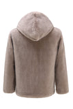 Casaco de inverno Khaki Zip-Up Fleece Hoodie Masculino