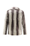 Lapela estampada branca ajustada para homens Faux Fur