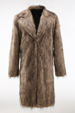 Khaki Fluffy Long Faux Fur Casaco