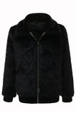 Inverno Black Men's Faux Fur Zip-Up Casaco