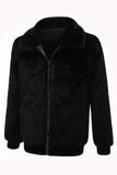 Inverno Black Men's Faux Fur Zip-Up Casaco