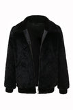 Inverno Black Men's Faux Fur Zip-Up Casaco