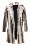 Café Masculino inverno Faux Fur Coat Mid-Length Single-Breasted