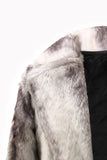 Café Masculino inverno Faux Fur Coat Mid-Length Single-Breasted