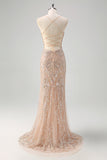 Espumante Champagne Sereia Esparguete Correias Corset Long Prom Dress