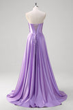 Roxo Uma Linha Querida Corset Long Prom Dress