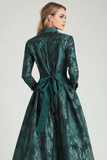 Verde Escuro Floral Uma Linha Mãe de Vestido de Noiva com Bolsos