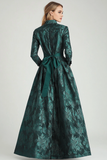 Verde Escuro Floral Uma Linha Mãe de Vestido de Noiva com Bolsos