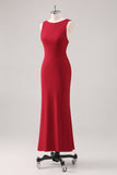 Burgundy Sereia Cetim Vestido Formal