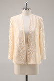 A-Line Champagne Chiffon 2-Piece Mãe do Vestido da Noiva