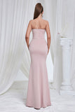 Sereia Rosa Strapless Renda Long Prom Dress