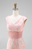 Verde V-Neck Sereia Appliques Sequins Cap Mangas Vestido de baile