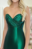 Chic Querida Verde Escuro Cetim Prom Dress