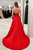 Princesa Querida Vestido de Baile de Cetim com Apliques