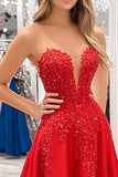 Princesa Querida Vestido de Baile de Cetim com Apliques