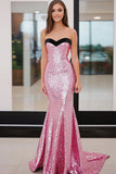 Sparkly Pink Querida Querida Sereia Sereia Vestido Longo Baile de Formatura