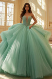 Hortelã querida tule renda vestido quinceanera