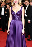 Sparkly Dark Purple Cetim Uma Linha Long Gala Dress
