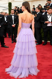 Lilás Uma Linha Querida Sequins Tiered Tulle Gala Dress
