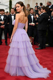 Lilás Uma Linha Querida Sequins Tiered Tulle Gala Dress