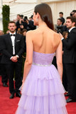 Lilás Uma Linha Querida Sequins Tiered Tulle Gala Dress