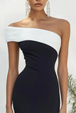 Preto Matte Satin Strapless Bainha Vestido Formal Longo