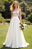 Marfim De Baile/Princesa Espartilho Longos Vestido de Noiva com Renda