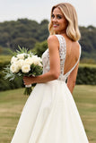 Marfim De Baile/Princesa Renda Decote em V Vestido de Noiva