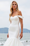 Vestidos de Noiva Longo Fora do Ombro Sereia Organza