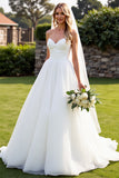 Vestido de Noiva Organza Marfim Linha-A Sem Alças