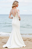 Marfim Trompete/sereia Sweep/Brush Trem Vestido de Noiva com Renda