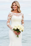 Marfim Trompete/sereia Sweep/Brush Trem Vestido de Noiva com Renda