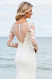 Marfim Trompete/sereia Sweep/Brush Trem Vestido de Noiva com Renda