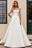 Marfim De Baile/Princesa Renda Sweep/Brush Trem Vestidos de Noiva