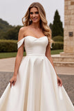 Marfim De Baile/Princesa Sweep/Brush Trem Vestidos de Noiva