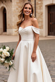Marfim De Baile/Princesa Sweep/Brush Trem Vestidos de Noiva