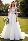 Marfim De Baile/Princesa Renda Longos Vestidos de Noiva