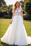 Marfim De Baile/Princesa Renda Longos Vestidos de Noiva