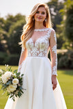 Marfim De Baile/Princesa Renda Longos Vestidos de Noiva