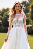 Marfim De Baile/Princesa Renda Longos Vestidos de Noiva