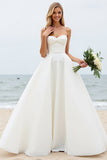 Vestido Branco De Baile/Princesa Cetim Longo Vestido de Noiva