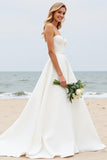 Vestido Branco De Baile/Princesa Cetim Longo Vestido de Noiva