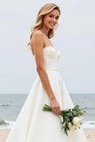 Vestido Branco De Baile/Princesa Cetim Longo Vestido de Noiva