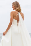 Vestido Branco De Baile/Princesa Cetim Longo Vestido de Noiva